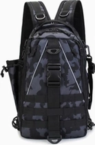 Сумка-рюкзак тактическая, T-92 черный камуфляж - изображение 1