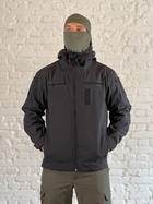 Куртка военная флисовая SoftShell осень/зима Черная S - изображение 1
