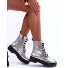 Жіночі черевики високі Teflorna 38 Сріблясті (5905677884814) - зображення 3