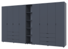 Комплект Doros Гелар с Этажеркой Графит 4+4 ДСП 348.2х49.5х203.4 (42005065)