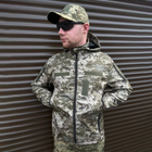Мужская водонепроницаемая Куртка с липучками под шевроны / Ветровка с капюшоном пиксель размер 2XL - изображение 2