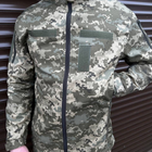 Мужская летняя Куртка с липучками под шевроны / Легкая Ветровка с капюшоном пиксель размер M - изображение 3