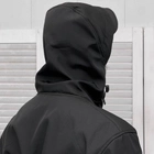 Мужская демисезонная Куртка SoftShell с капюшоном и дополнительными карманами черная размер XL - изображение 4