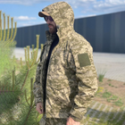 Чоловіча польова Куртка P65 з Капюшоном та Липучками під шеврони піксель розмір XL - зображення 4