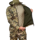 Чоловічий демісезонний Костюм Куртка + Штани / Польова форма Softshell на флісі мультикам розмір 2XL - зображення 3