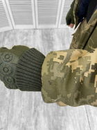 Мужской зимний Бушлат-бомбер грета с меховой подкладкой / Куртка с капюшоном пиксель размер 2XL - изображение 5