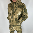Мужская демисезонная Куртка SoftShell на флисе с капюшоном и вентиляционными молниями камуфляж размер XL - изображение 3