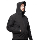 Чоловіча демісезонна Куртка з капюшоном Softshell Shark Skin 01 на флісі до -10°C чорна розмір L - зображення 6