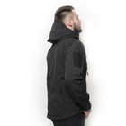 Чоловіча демісезонна Куртка з капюшоном Softshell Shark Skin 01 на флісі до -10°C чорна розмір L - зображення 7