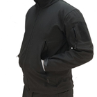 Мужская демисезонная Куртка с капюшоном Softshell Shark Skin 01 на флисе до -10°C черная размер L - изображение 8