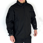 Мужская флисовая Куртка Softshell с капюшном и вентиляционными молниями черная размер XXL - изображение 2