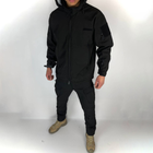 Мужская флисовая Куртка Softshell с капюшном и вентиляционными молниями черная размер XXL - изображение 6