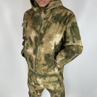 Мужская демисезонная Куртка SoftShell на флисе с капюшоном и вентиляционными молниями камуфляж размер L - изображение 3