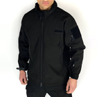 Чоловіча флісова Куртка Softshell з капюшном та вентиляційними блискавками чорна розмір L - зображення 1
