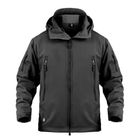 Мужская демисезонная Куртка с капюшоном Softshell Shark Skin 01 на флисе до -10°C черная размер XL - изображение 5