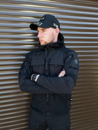 Чоловіча Флісова Куртка з Захисними накладками та вентиляційними пазухами чорна розмір 2XL - зображення 1