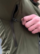 Чоловіча Куртка з капюшоном SoftShell на флісі хакі розмір XL - зображення 7