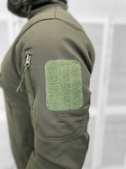 Утепленная мужская Куртка с капюшоном Softshell на флисе / Плотный Бушлат хаки размер L - изображение 3