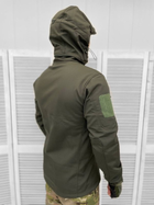 Утепленная мужская Куртка с капюшоном Softshell на флисе / Плотный Бушлат хаки размер L - изображение 4