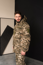 Мужская зимняя Куртка пиксельная с капюшоном / Бушлат размер 52 - изображение 3