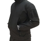 Мужская демисезонная Куртка с капюшоном Softshell Shark Skin 01 на флисе до -10°C черная размер XXXL - изображение 8