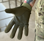 Тактические полнопалые перчатки Tactic армейские перчатки с защитой костяшек размер L цвет Олива (pp-olive-l) - изображение 4