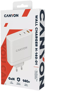 Зарядний пристрій Canyon H-140-01 GaN PD 140W QC 3.0 30W White (CND-CHA140W01) - зображення 4