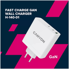 Зарядний пристрій Canyon H-140-01 GaN PD 140W QC 3.0 30W White (CND-CHA140W01) - зображення 7