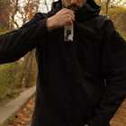 Утеплений чоловічий Костюм SoftShell на флісі / Комплект Куртка з капюшоном + Штани чорний розмір 2XL - зображення 3