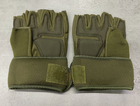 Перчатки тактические беспальцевые Schiek США Олива M - изображение 3