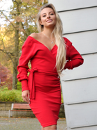 Sukienka tunika damska Merribel Olanida M Czerwona (5907621628956) - obraz 1