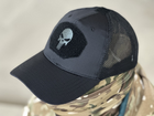 Кепка тактична з липучкою під шеврон Tactic універсальна бейсболка, кепка з лого Каратель чорний (TY-4832-black) - зображення 4