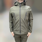 Куртка тактична, Softshell, колір Олива, розмір XXL, демісезонна флісова куртка для військових Софтшел - зображення 1