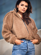 Куртка демісезонна коротка з капюшоном жіноча Awama A533 1220760 L-XL Brown (5902360565760) - зображення 6