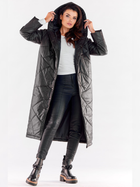 Куртка демісезонна довга з капюшоном жіноча Awama A542 1220784 SM Black (5902360567061) - зображення 4