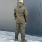 Костюм мужской на флисе Куртка + Брюки / Утепленная форма Softshell олива размер 3XL - изображение 3