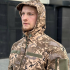 Костюм мужской Куртка + Брюки с флисовой подкладкой / Утепленная форма Softshell пиксель размер L 50 - изображение 6