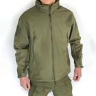 Чоловіча флісова Куртка Softshell з капюшном та вентиляційними блискавками олива розмір M - зображення 2