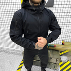 Мужской демисезонный Костюм Куртка + Брюки / Полевая форма Softshell с системой Вентиляции черная размер XL - изображение 3
