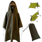 Дождевик - Пончо Оксфорд олива с чехлом / Водозащитный плащ-шатер размер универсальный - изображение 1