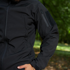 Чоловічий демісезонний Костюм Куртка + Штани / Польова форма Softshell із Липучками під Шеврони чорна розмір XL - зображення 6