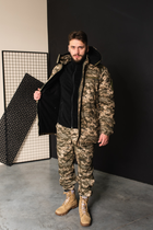 Мужская зимняя Куртка пиксельная с капюшоном / Бушлат размер 48 - изображение 6