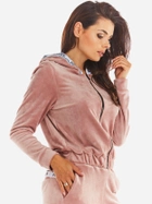 Bluza damska rozpinana streetwear welurowa Awama A373 212885 L Różowa (5902360550957) - obraz 3