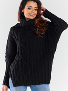 Sweter z golfem damski luźny Awama A477 1220689 One Size Czarny (5902360564923) - obraz 1