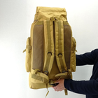 Рюкзак тактичний 75 літрів ЗСУ водостійкий , військовий рюкзак Oxford 600D Койот - зображення 6