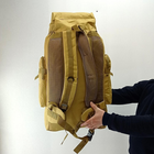 Рюкзак тактичний 75 літрів ЗСУ водостійкий , військовий рюкзак Oxford 600D Койот - зображення 7