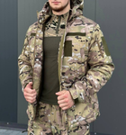 Тактична куртка мультикам софтшелл осінь флісова тепла, Куртка Softshell Multicam Soft shell мультикам XXL - зображення 5