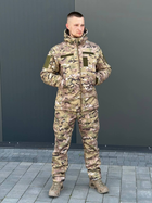 Військова тактична форма софтшелл (Soft Shell) мультикам, тепла демісезонна форма костюм Мультикам Softshell демісезонна військова форма Multicam XXL - зображення 15