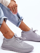 Sneakersy damskie z siatki na platformie do kostki wsuwane Zauna 38 Szare (5905677638974) - obraz 4