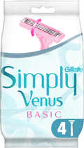 Одноразові станки для гоління Gillette Simply Venus 2 Maq Desechable 3+1 шт (7702018553754) - зображення 1